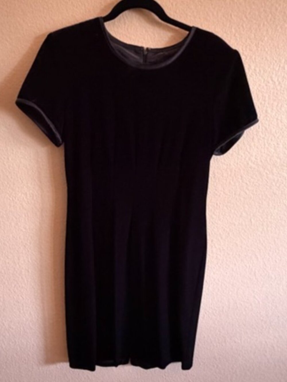 John Roberts Black Velvet Dress w/Satin trim Size 10